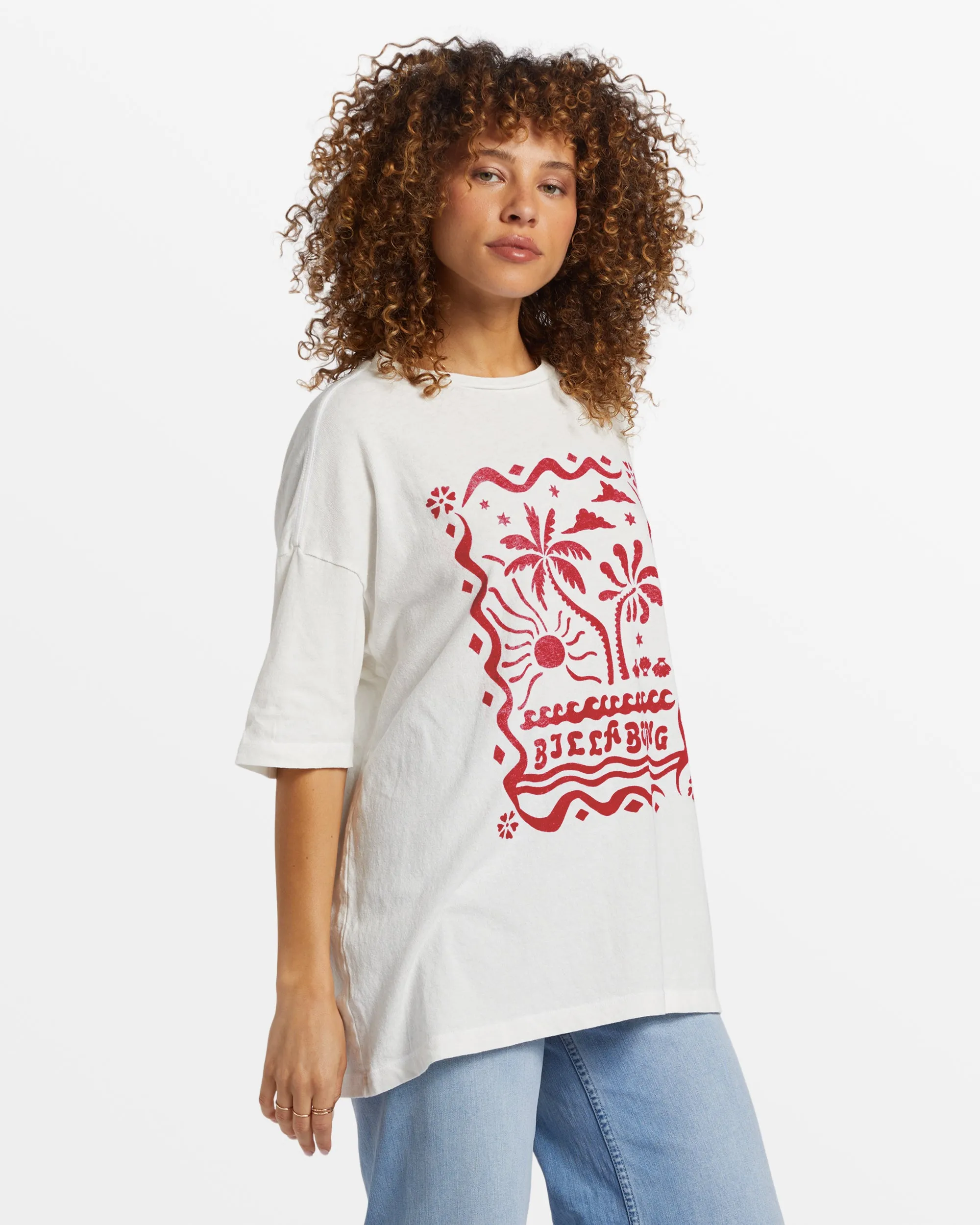 Coastal Tides Oversized T-Shirt - Salt Crystal