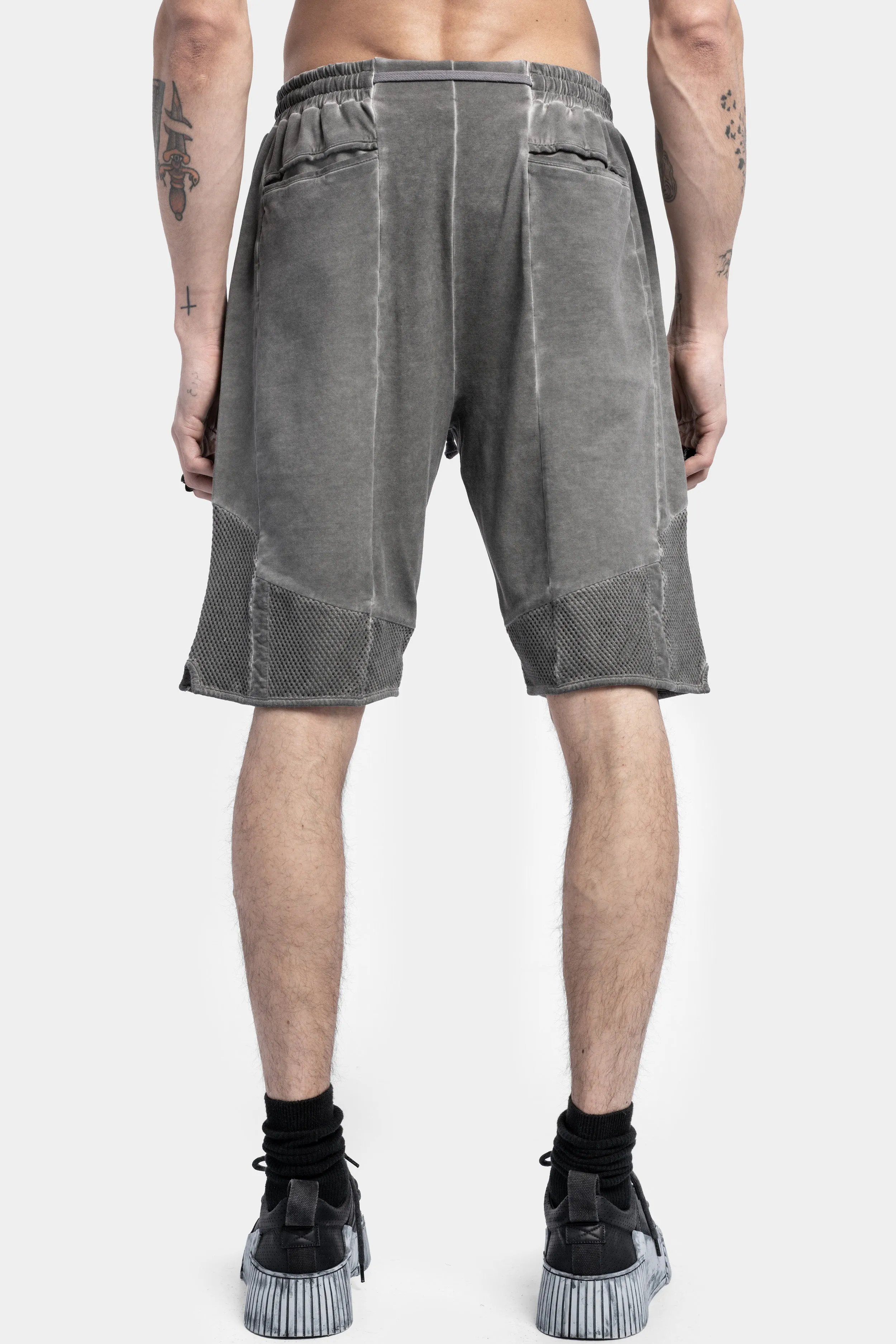 Cotton Jersey Sweat Shorts, Cold Dye Grey