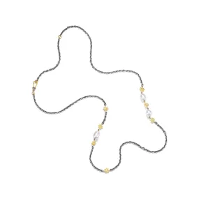 COUNT YOUR LUCKY STARS WHITE SOUTH SEA PEARL STATEMENT CHAIN