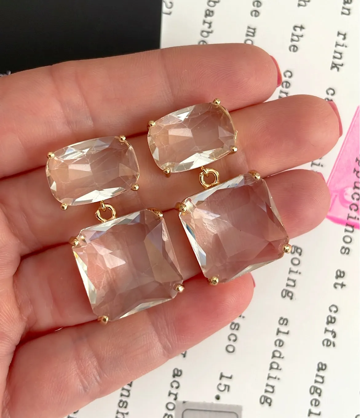 Crystal clear earrings