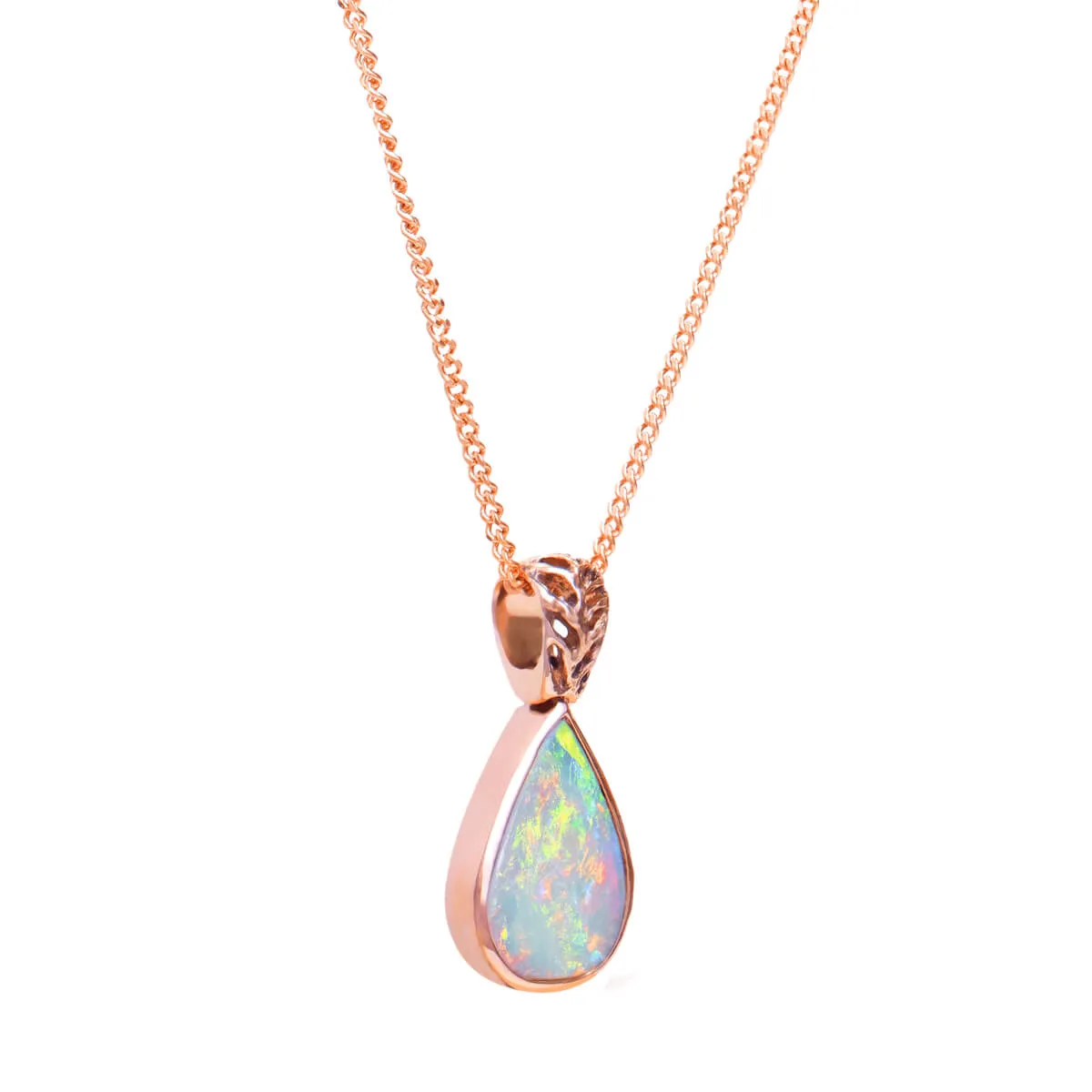 Crystal Opal Rose Gold Pendant