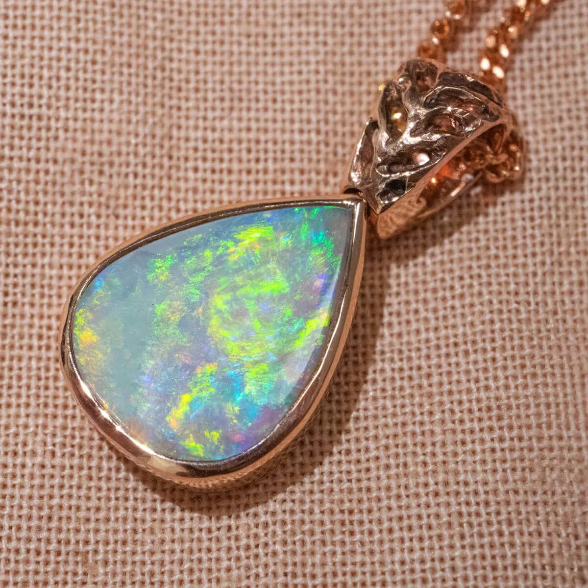 Crystal Opal Rose Gold Pendant