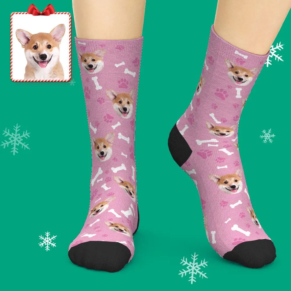 Custom Face Dog Socks With Your Text 3D preview