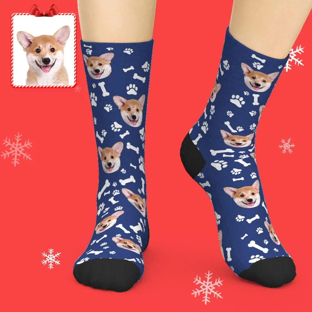 Custom Face Dog Socks With Your Text 3D preview