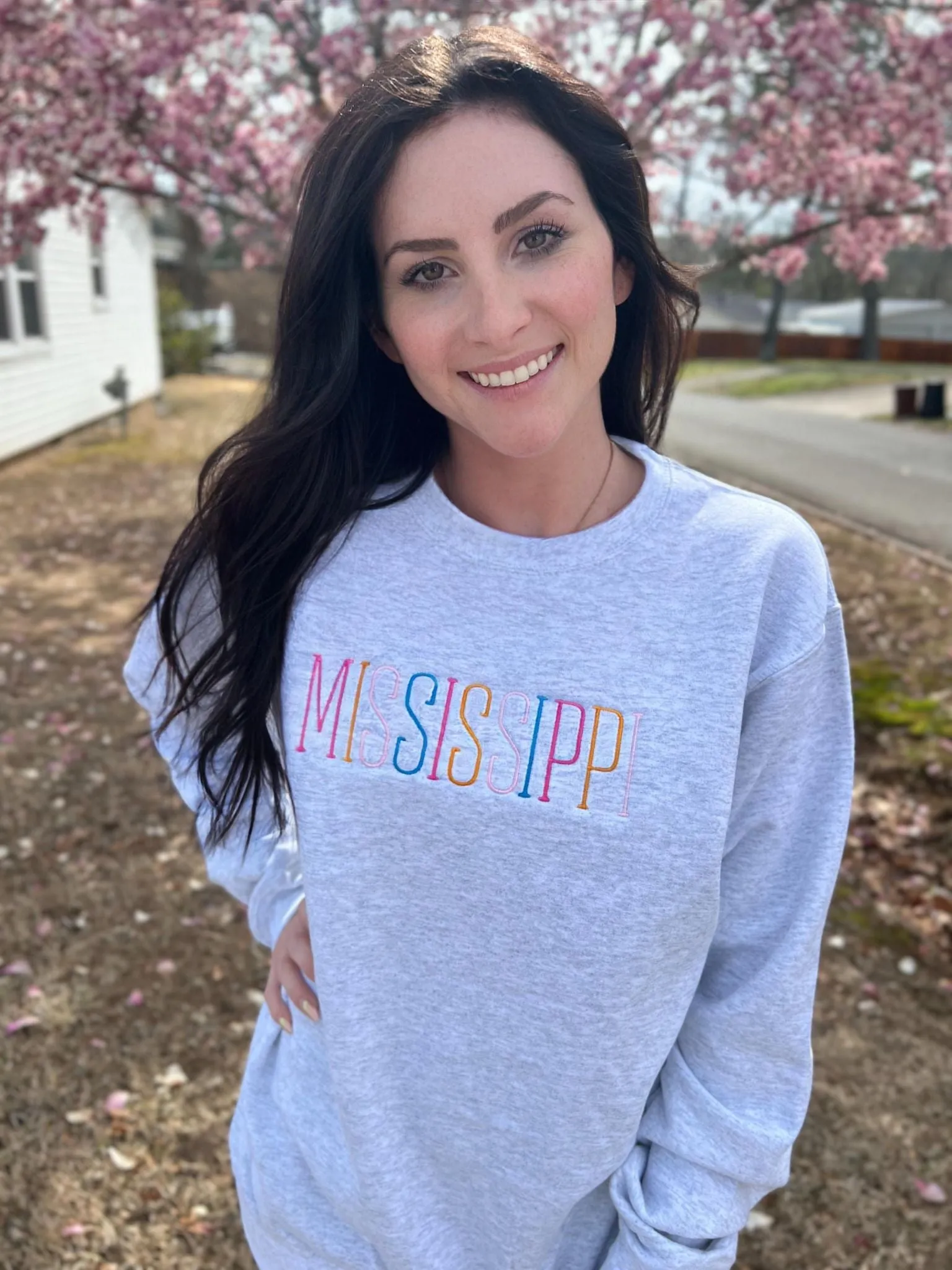 Custom Multi Color Embroidery State Sweatshirt