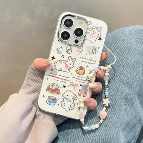 Cute Cartoon Lucky Rabbit Phone Case for iPhone 15 Pro Max, 14, 13, 11, 12, and 15 Plus