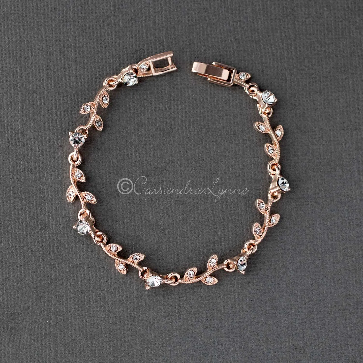 Delicate Crystal Vine Wedding Bracelet