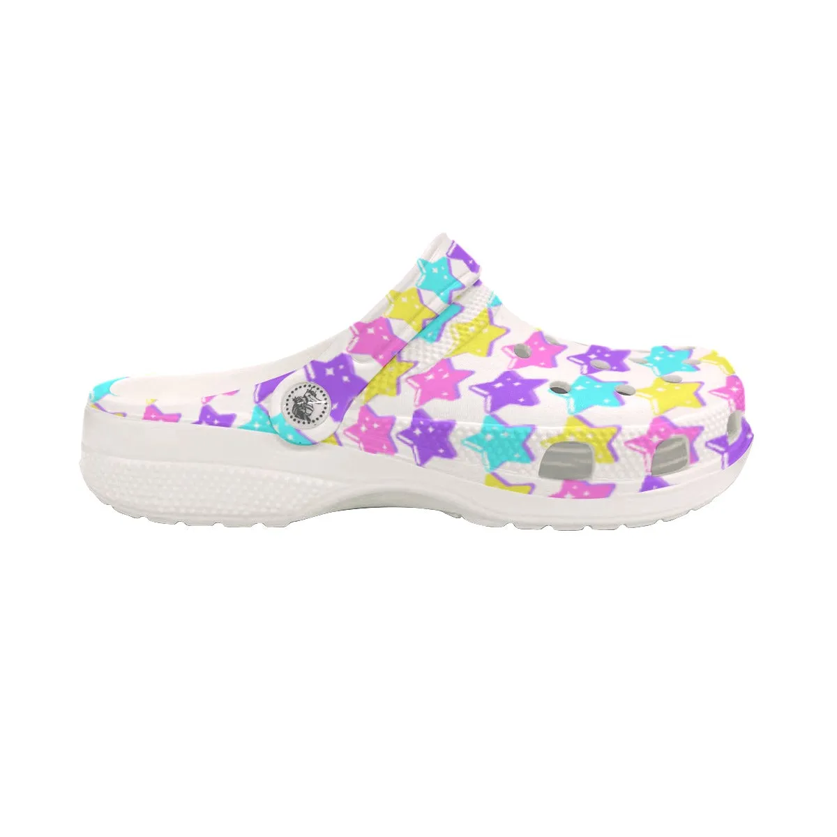 Electric Star Wave White Classic Clogs Women's Shoes