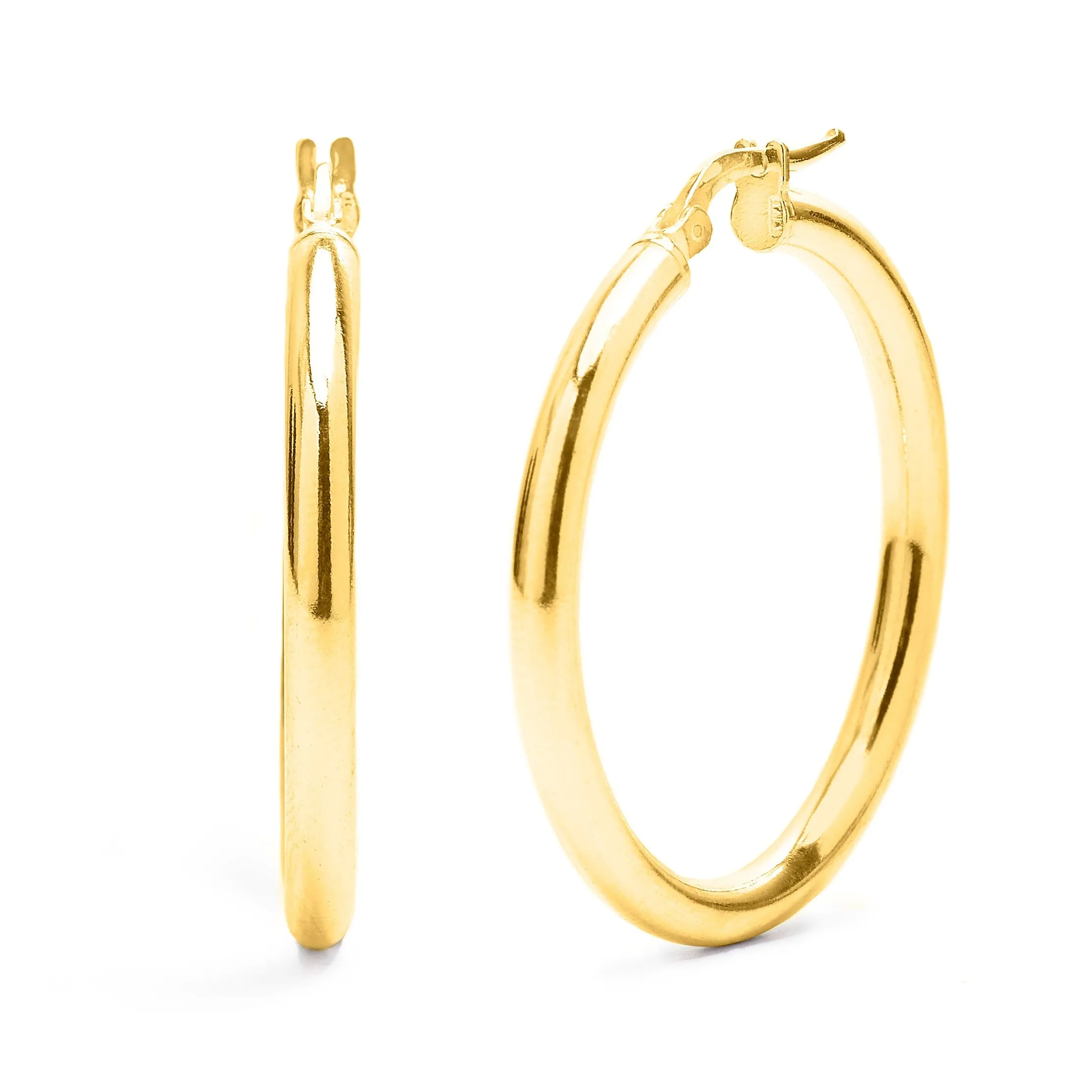 Extra Large Gold Smooth Hoops