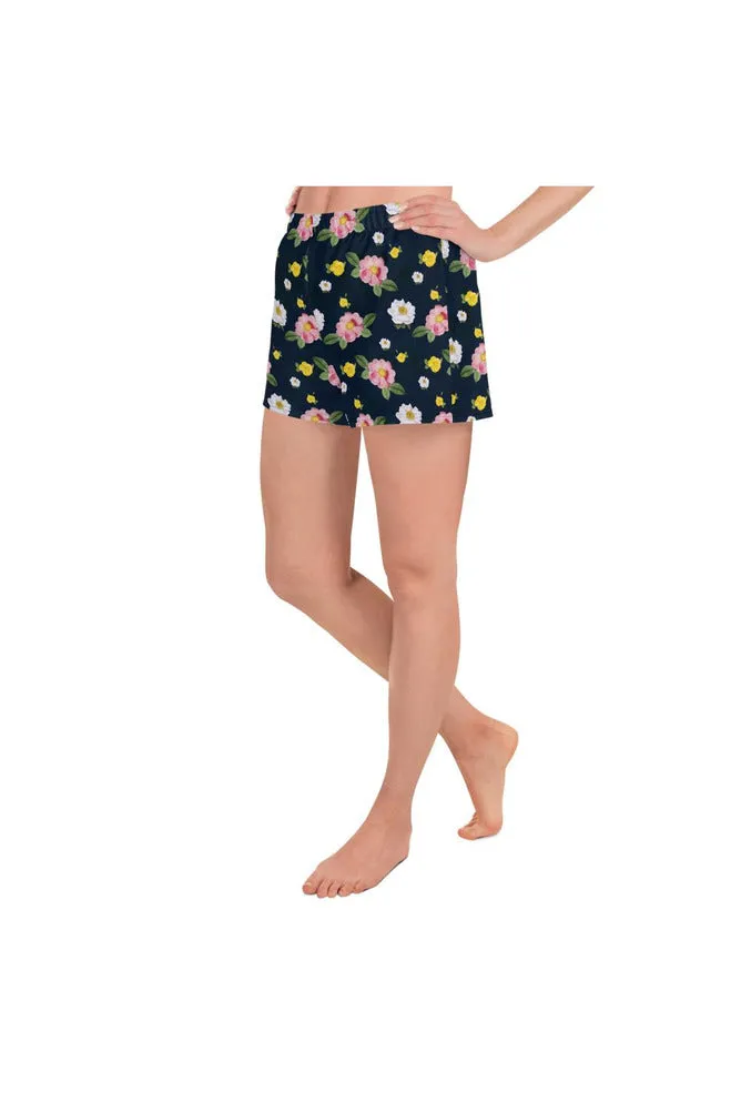 Floral Flurry Women's Athletic Short Shorts