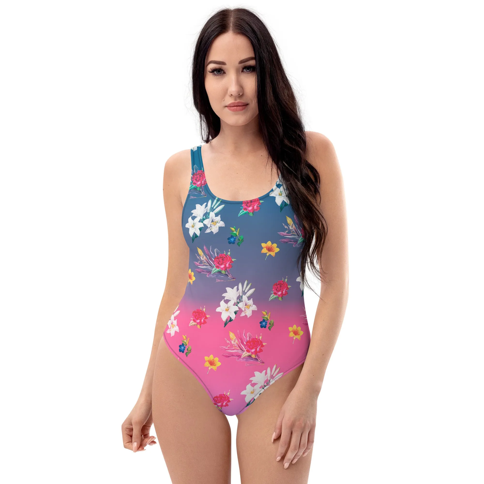 Floral Ombre One-Piece Swimsuit