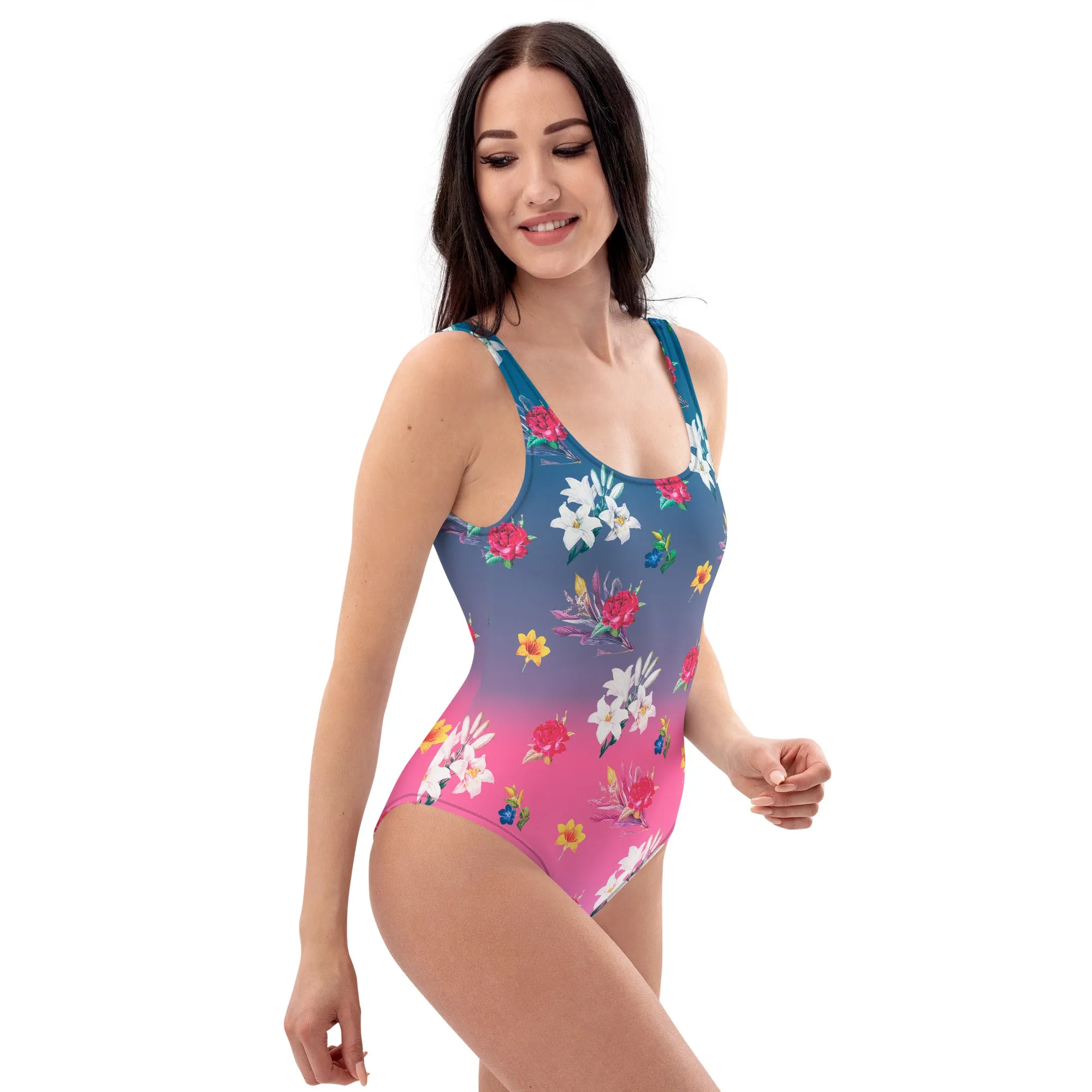 Floral Ombre One-Piece Swimsuit