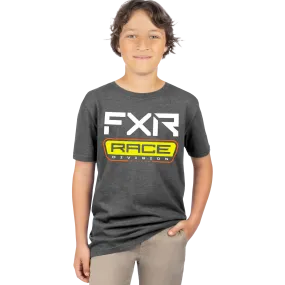 FXR Youth Race Division Tee Char Heath/Hi-Vis