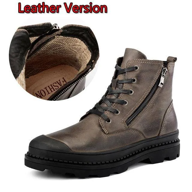 Genuine leather Autumn Men Boots Winter Waterproof Ankle Boots