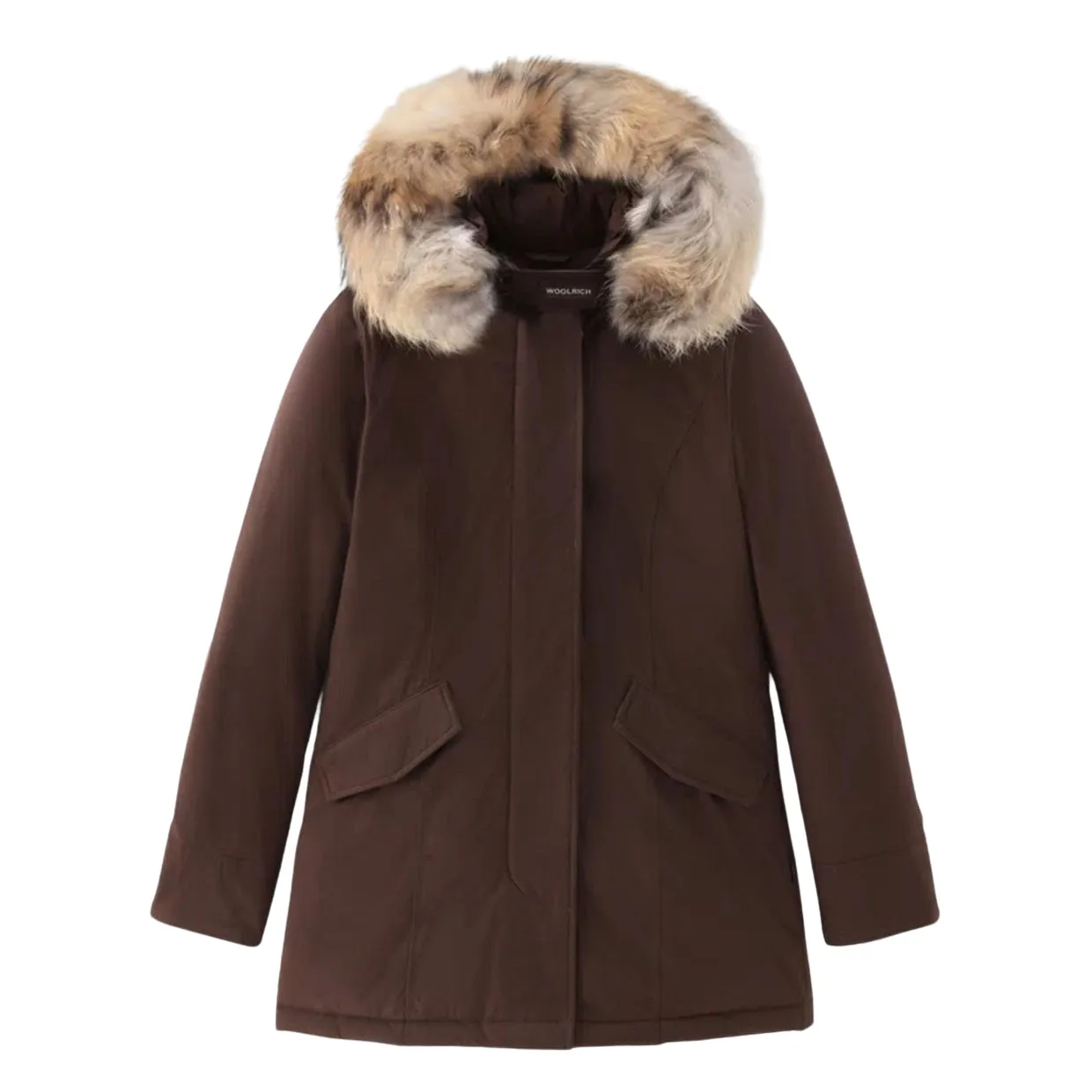 Giubbino Donna Woolrich Arctic Parka Luxury Pelliccia Removibile Marrone