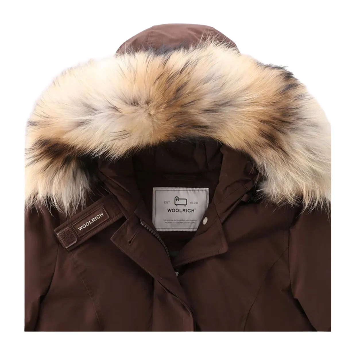 Giubbino Donna Woolrich Arctic Parka Luxury Pelliccia Removibile Marrone