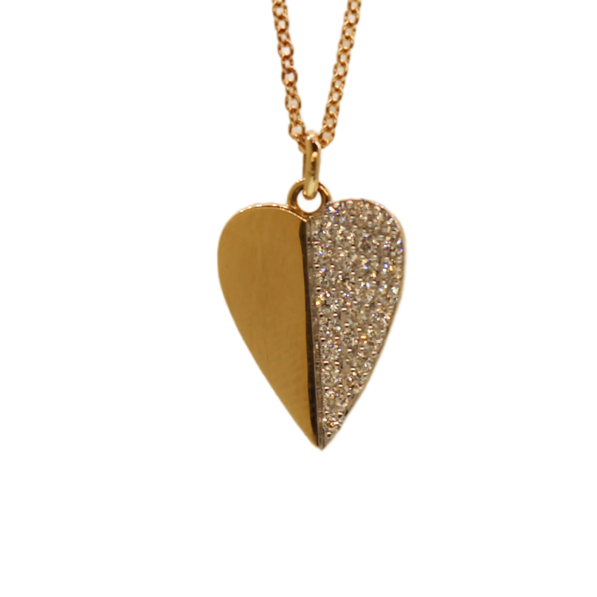 Gold & Diamond Heart Necklace