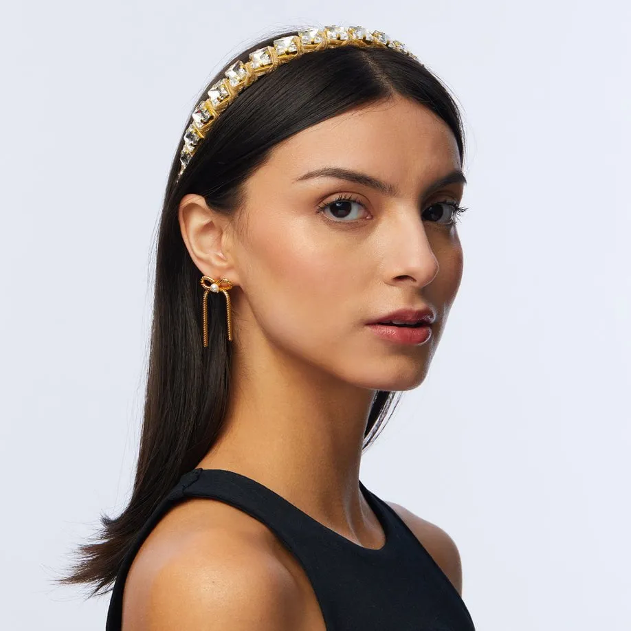 GOLD SQUARE CRYSTAL STRAND HEADBAND