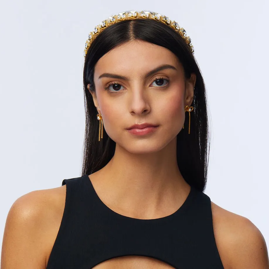 GOLD SQUARE CRYSTAL STRAND HEADBAND