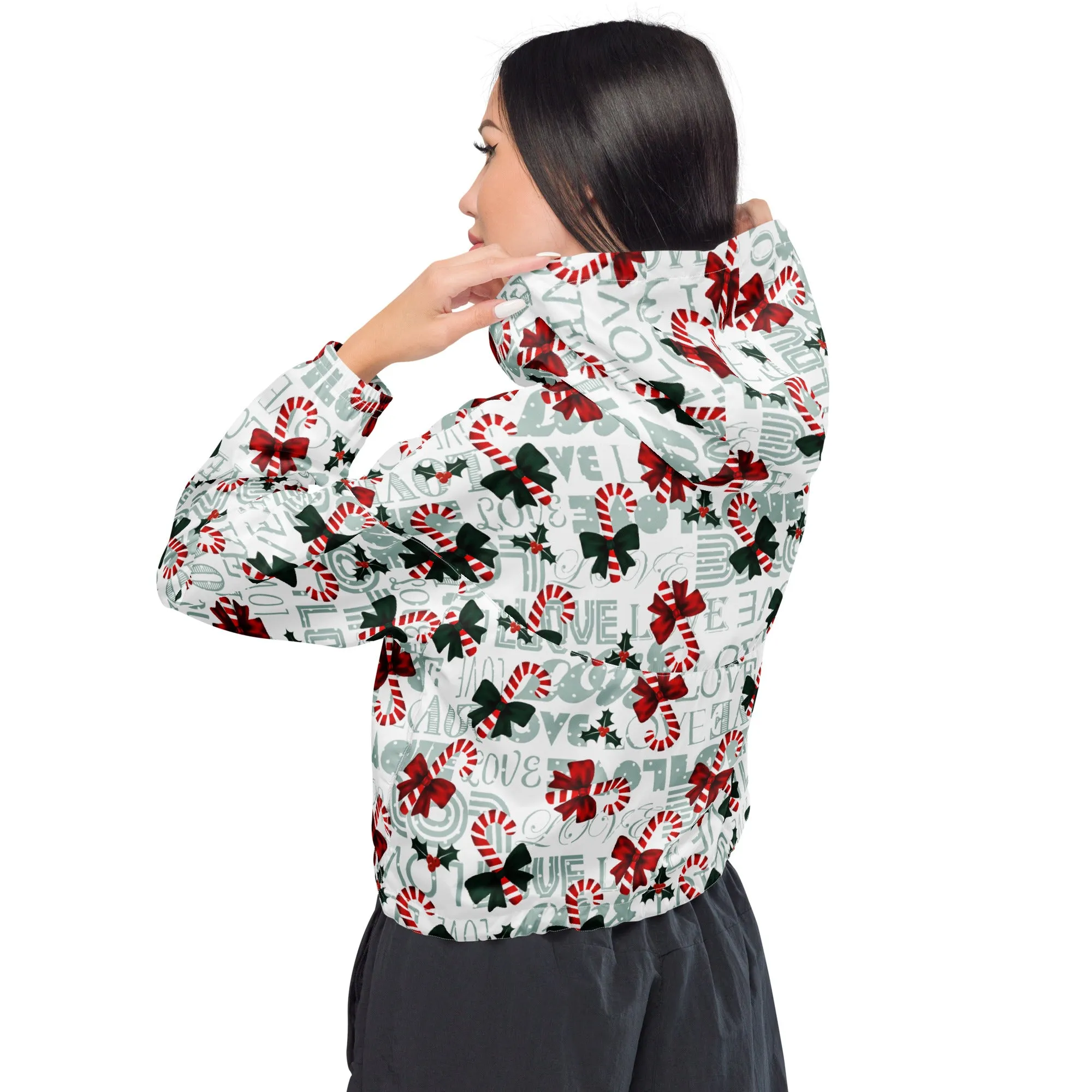 Happy Holidays Women’s cropped windbreaker