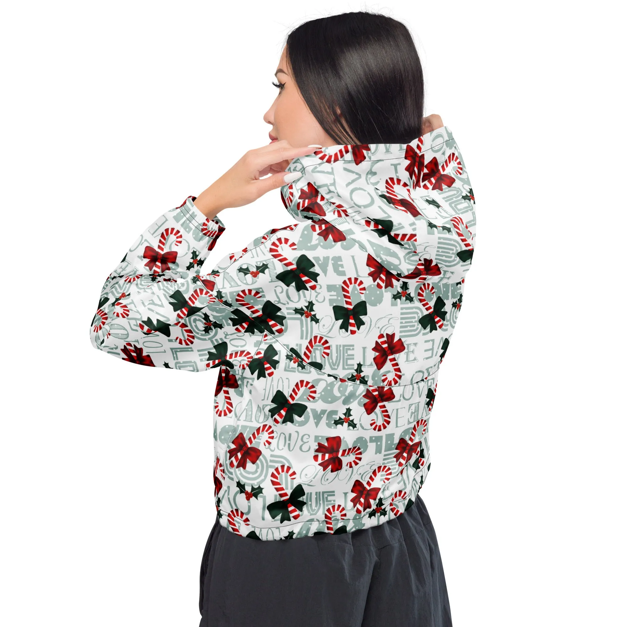 Happy Holidays Women’s cropped windbreaker