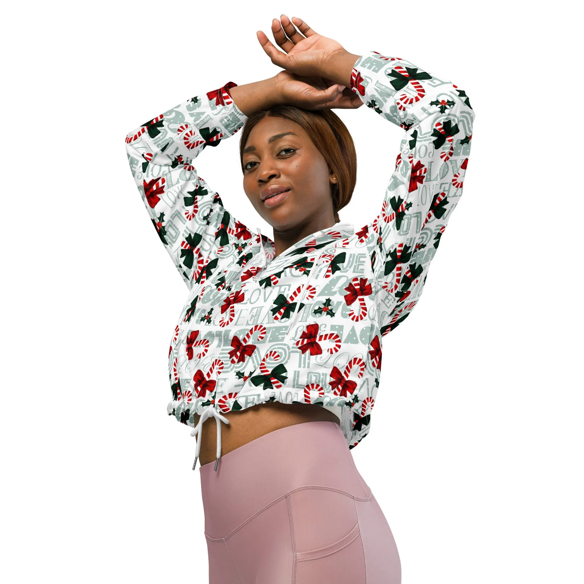 Happy Holidays Women’s cropped windbreaker