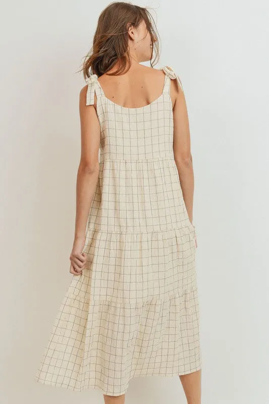 Heather Checkered Tie Dress