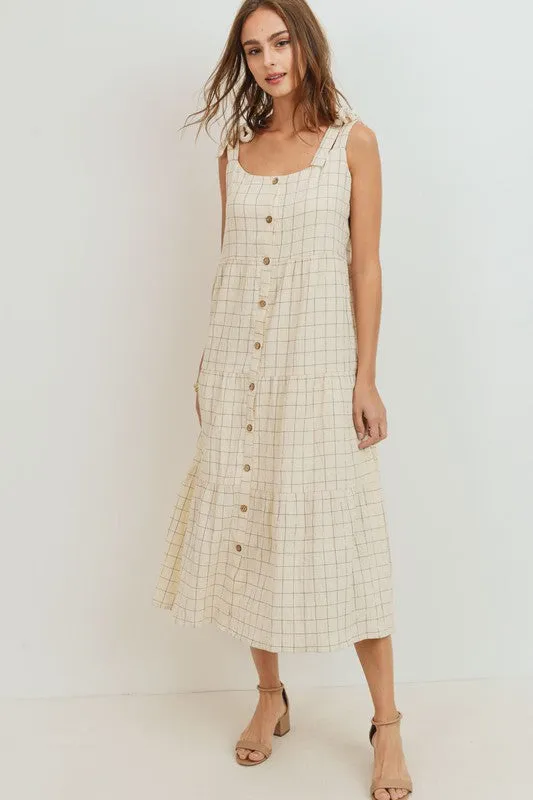 Heather Checkered Tie Dress