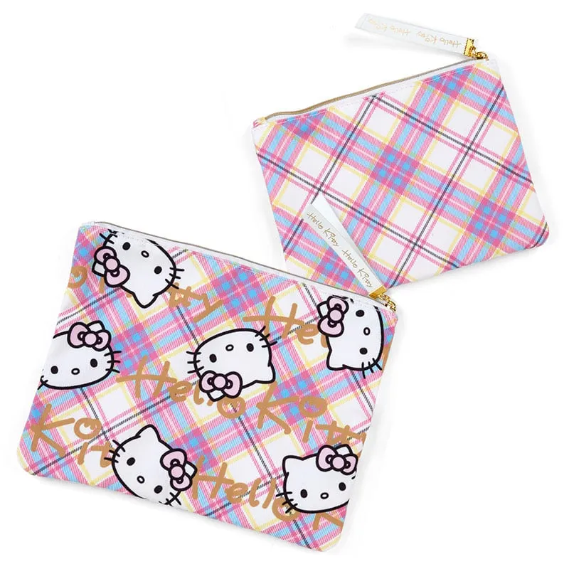 Hello Kitty 2-Piece Pouch Set (Hello Kitty Dress Tartan Series)