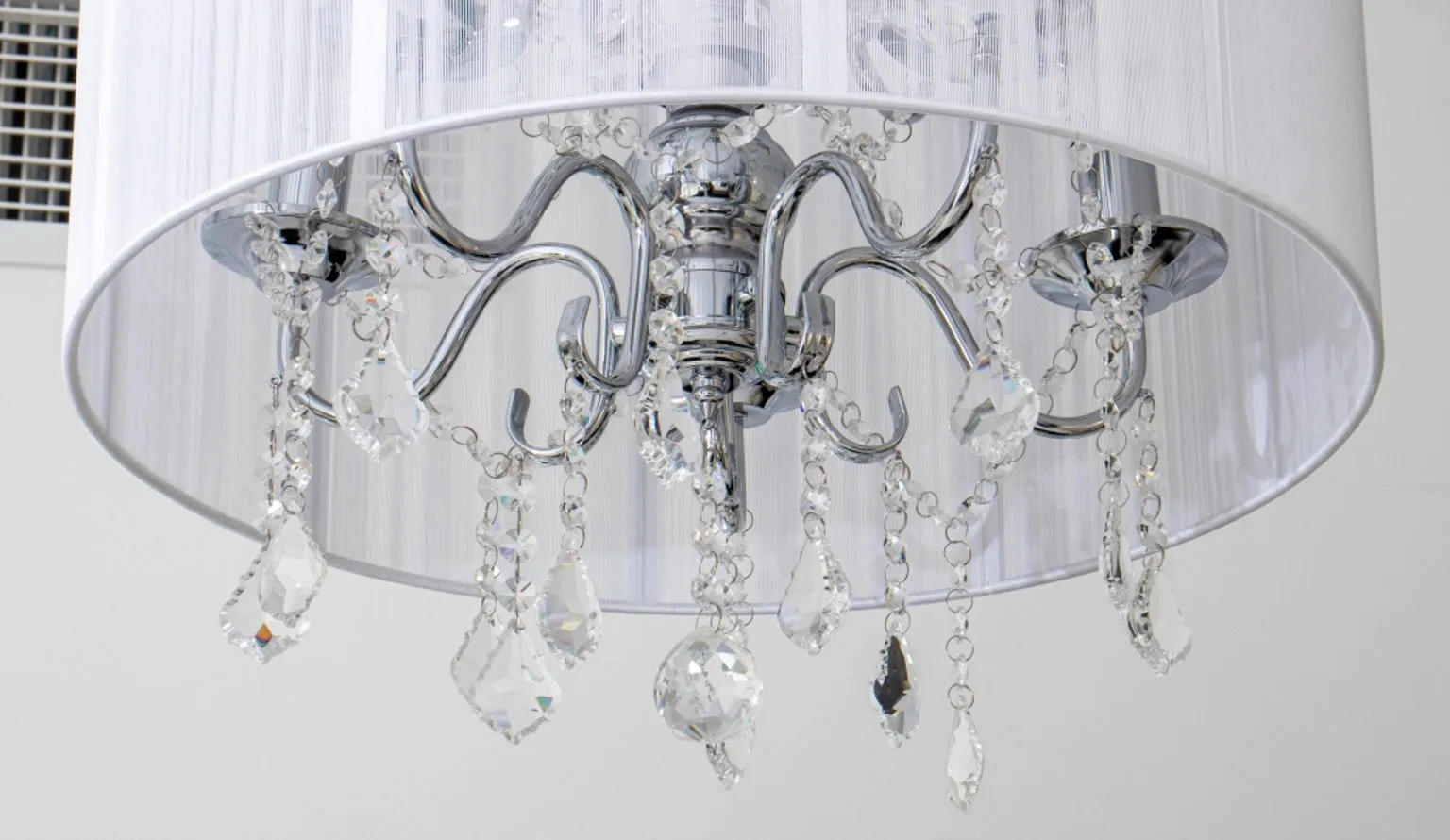 Hollywood Glam 10-Arm Chandelier with String Shade