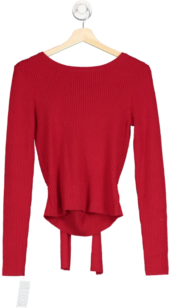 House of CB Red Sula Cashmere Blend Bow Sweater UK S