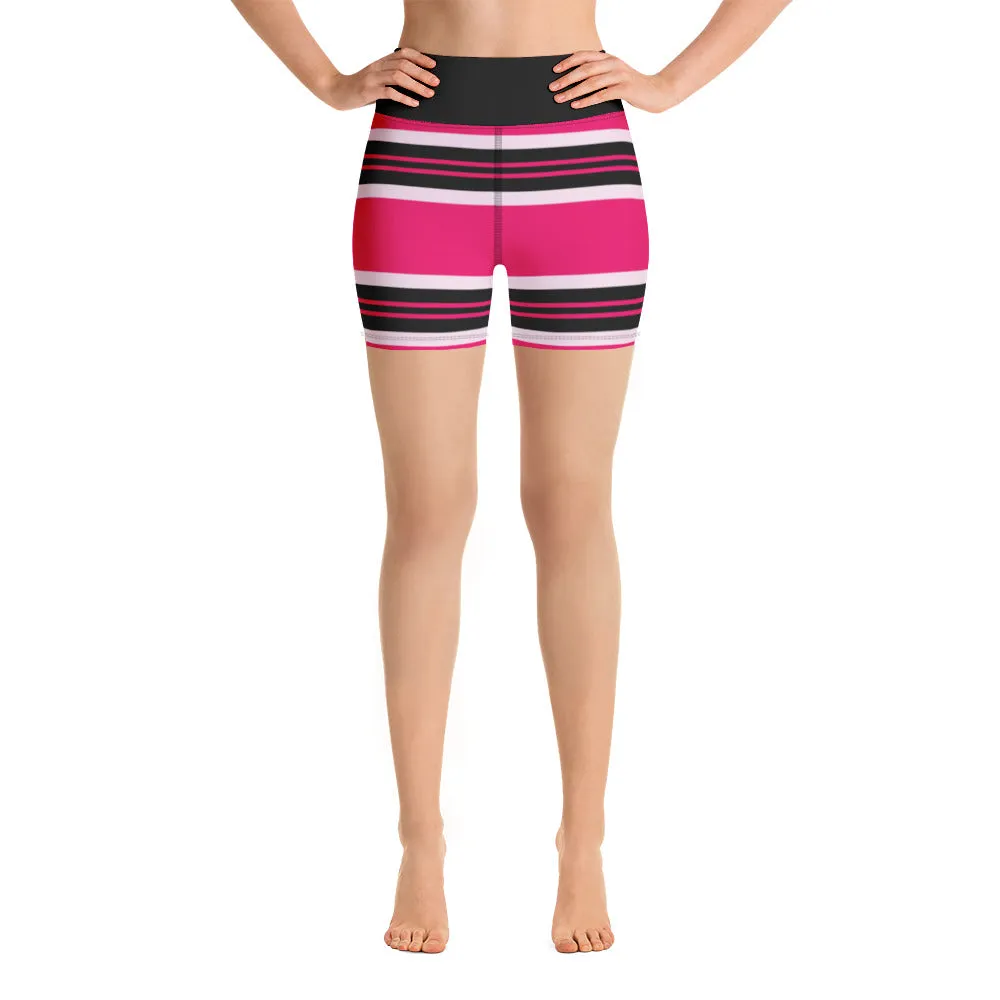 Innuendos of Pink Striped Yoga Shorts