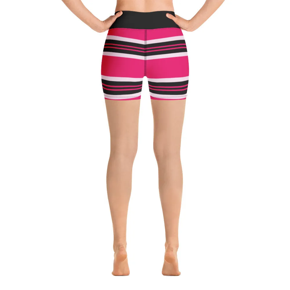 Innuendos of Pink Striped Yoga Shorts