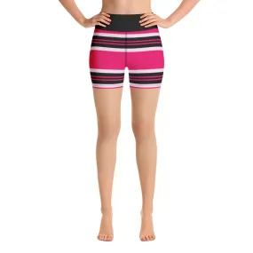 Innuendos of Pink Striped Yoga Shorts