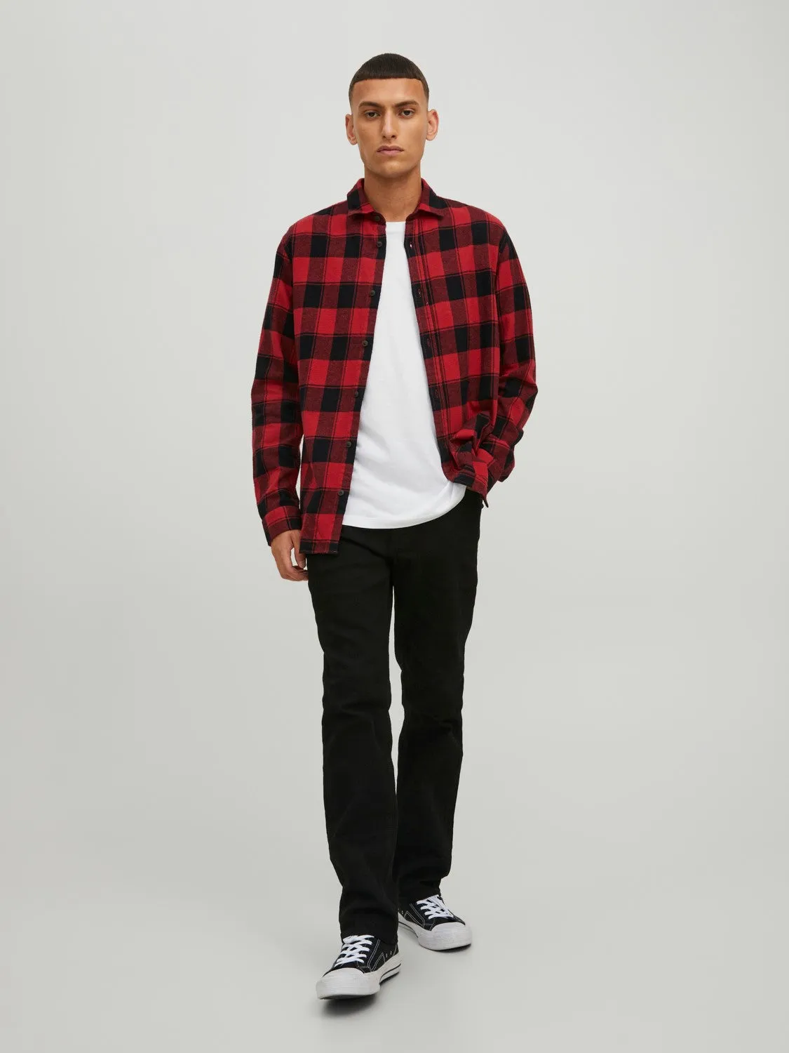 Jack & Jones Mens Shirt 'JJ Plain' Autumn Buffalo Check