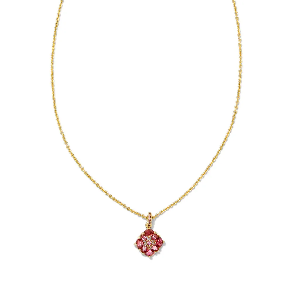 Kendra Scott Dira Crystal Pendant Necklace - Gold Pink Mix