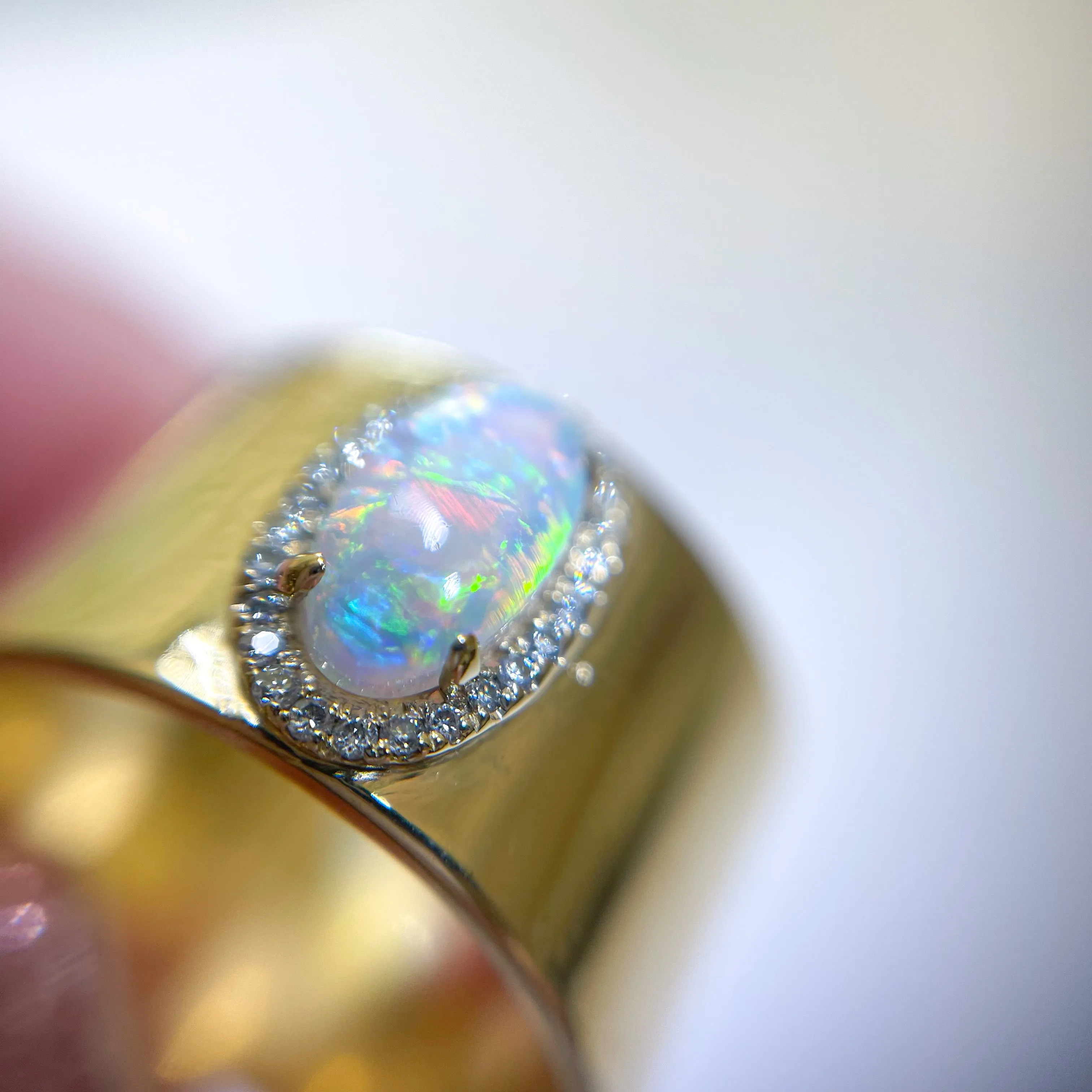 Kinetic Reflections Australian Opal Ring