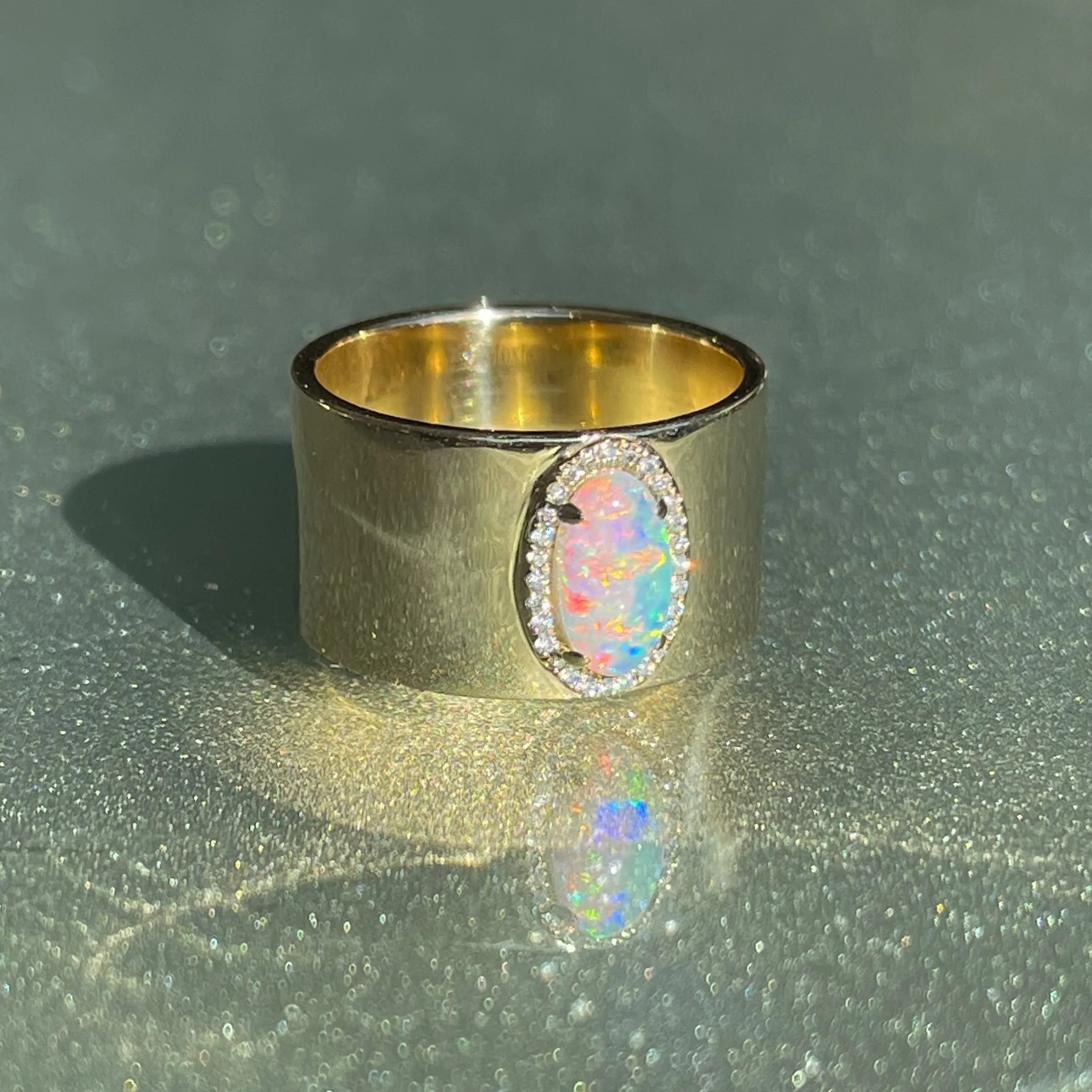 Kinetic Reflections Australian Opal Ring