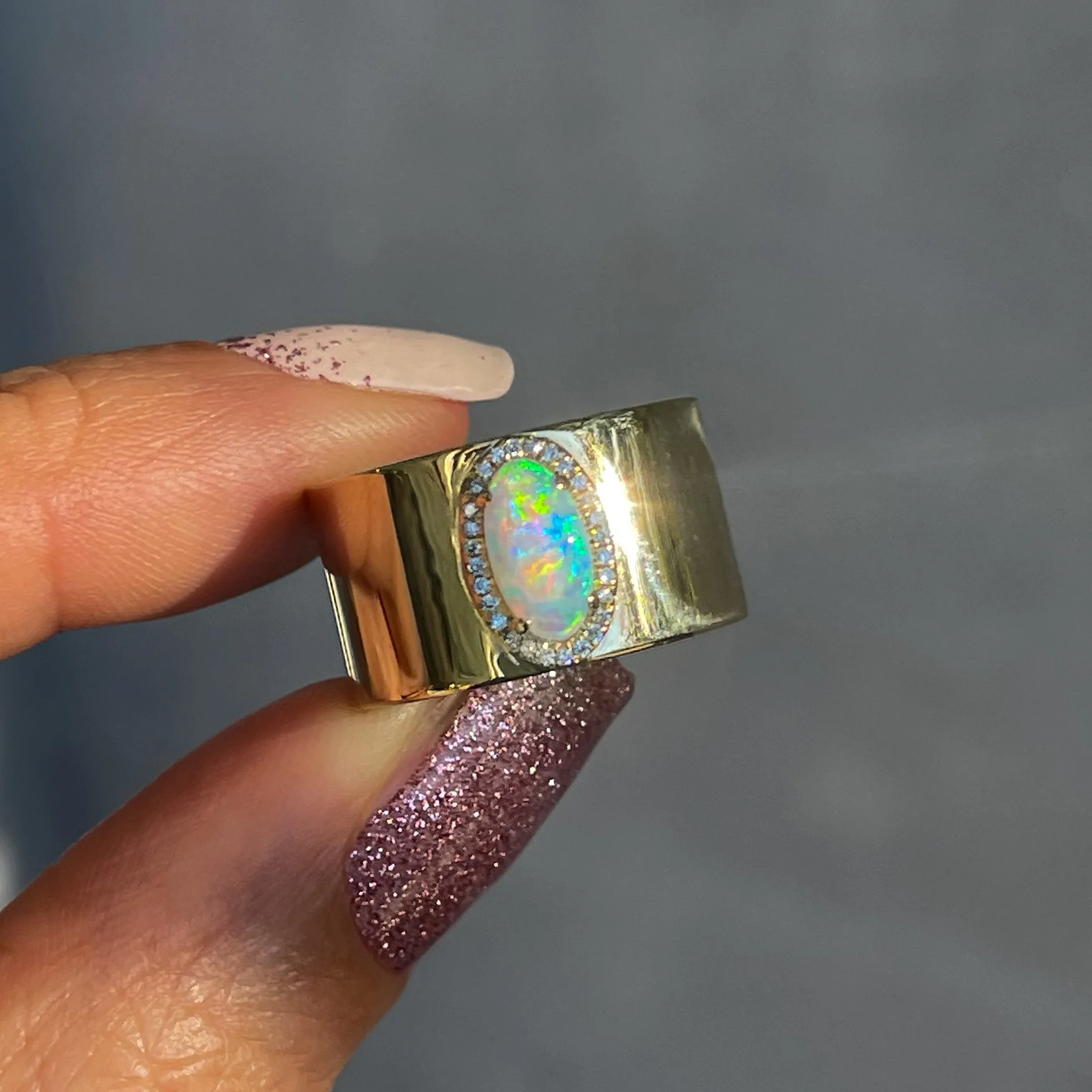 Kinetic Reflections Australian Opal Ring