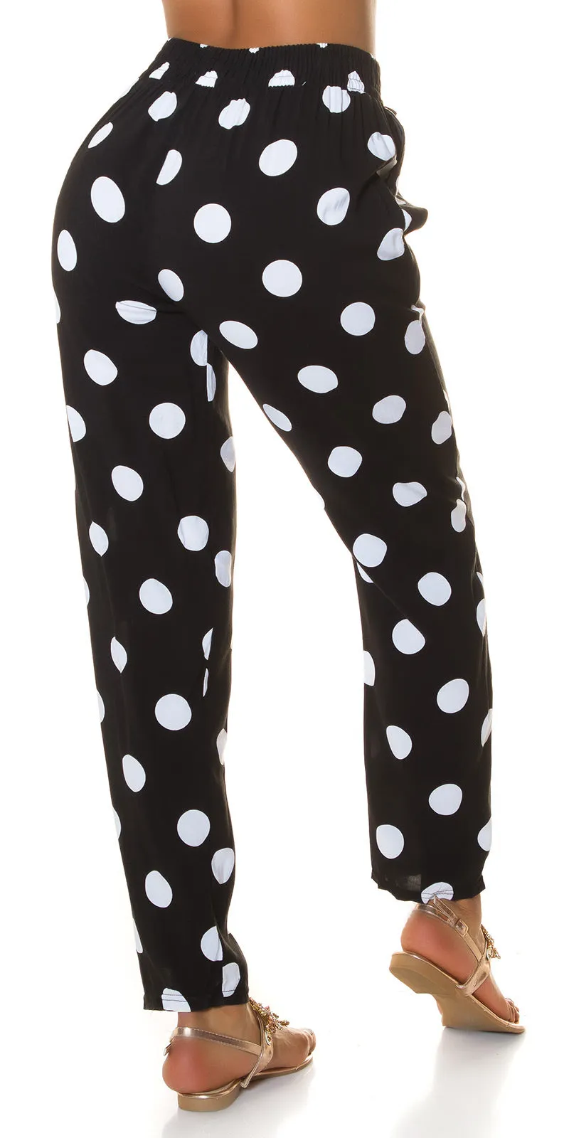 Koucla Trendy High Waist Pants With Dots