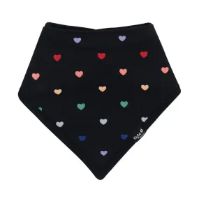 Kyte Baby Printed Bib in Midnight Rainbow Heart