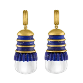 Lapis and Rock Crystal Pyxis Earrings