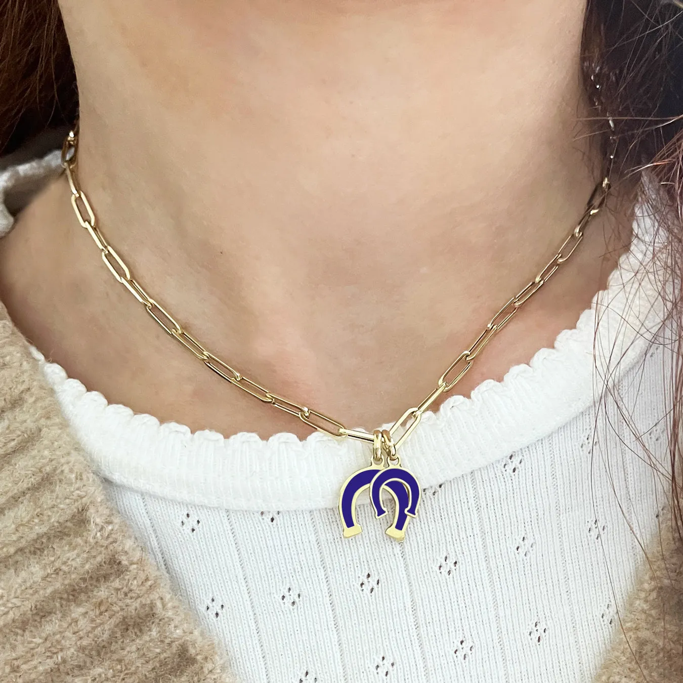 Lapis Horseshoe Charm