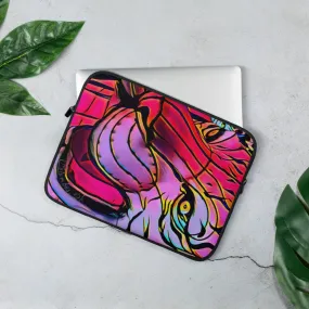 Laptop Sleeve with Lunar New Year Tiger Artwork. Protective Computer Case with Vibrant Lantern Photo Art