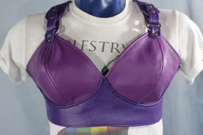 Leather Bra - Purple