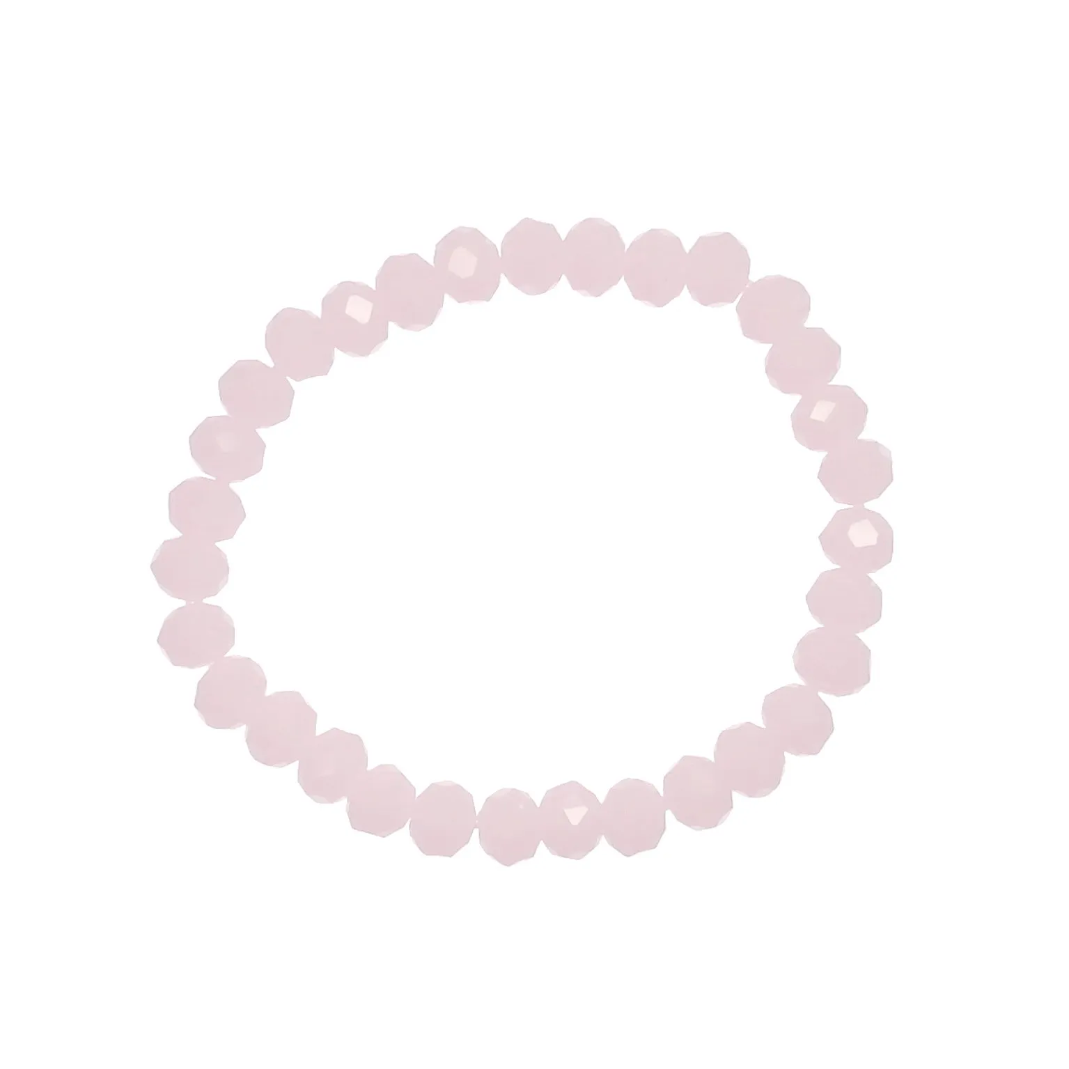 Light Pink Crystal Beaded Stretch Bracelet