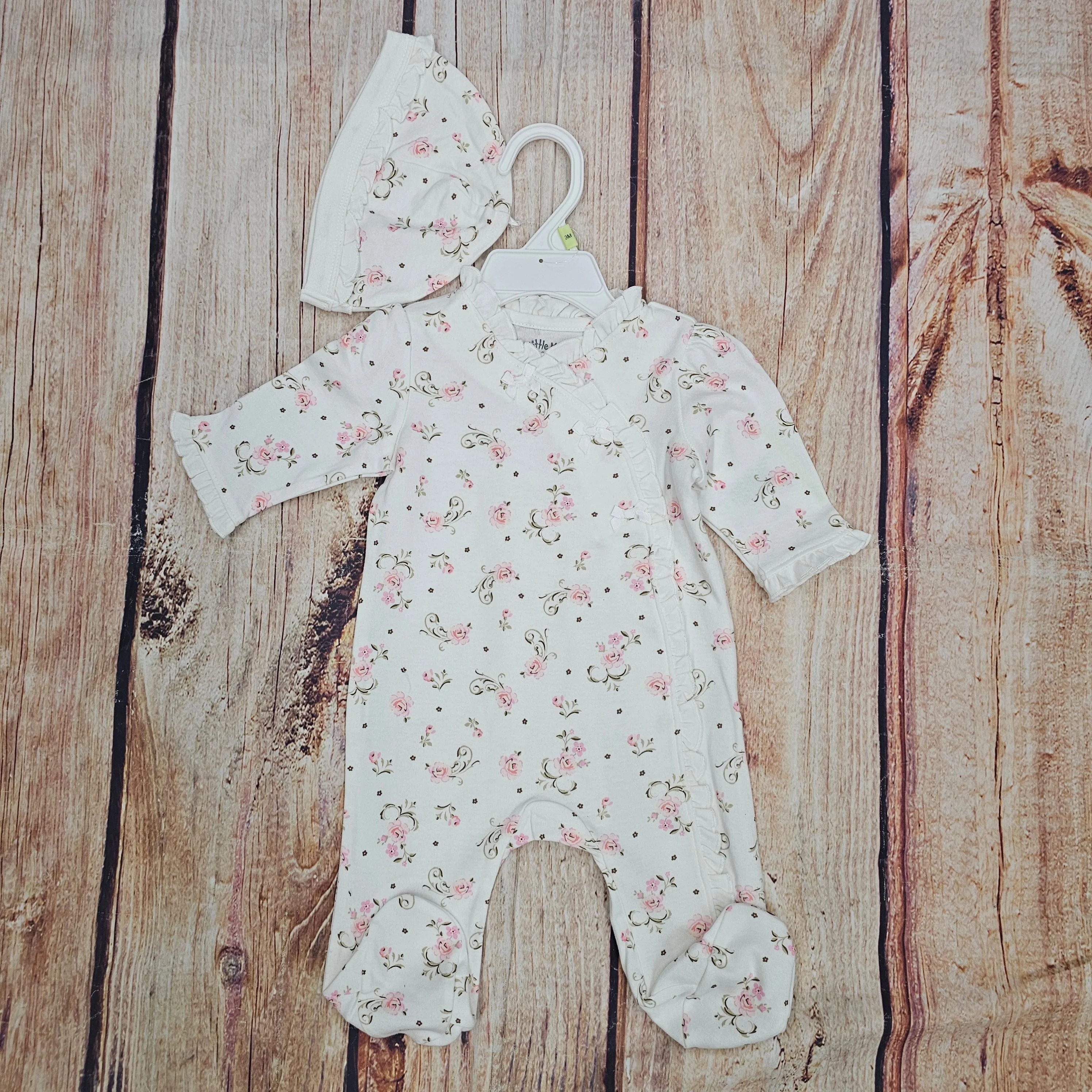 LITLLE ME VINTAGE ROSE FOOTIE SLEEPER