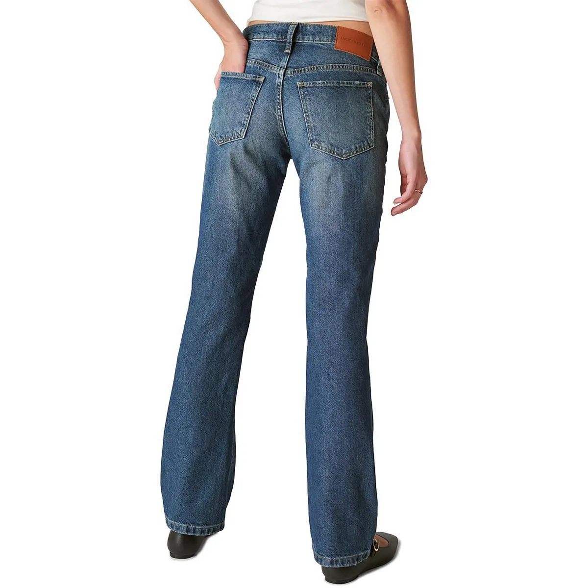 Lucky Brand Womens Easy Rider Mid-Rise Dark Wash Bootcut Jeans