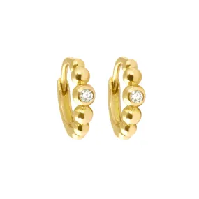 Lucky diamond hoops, Yellow Gold