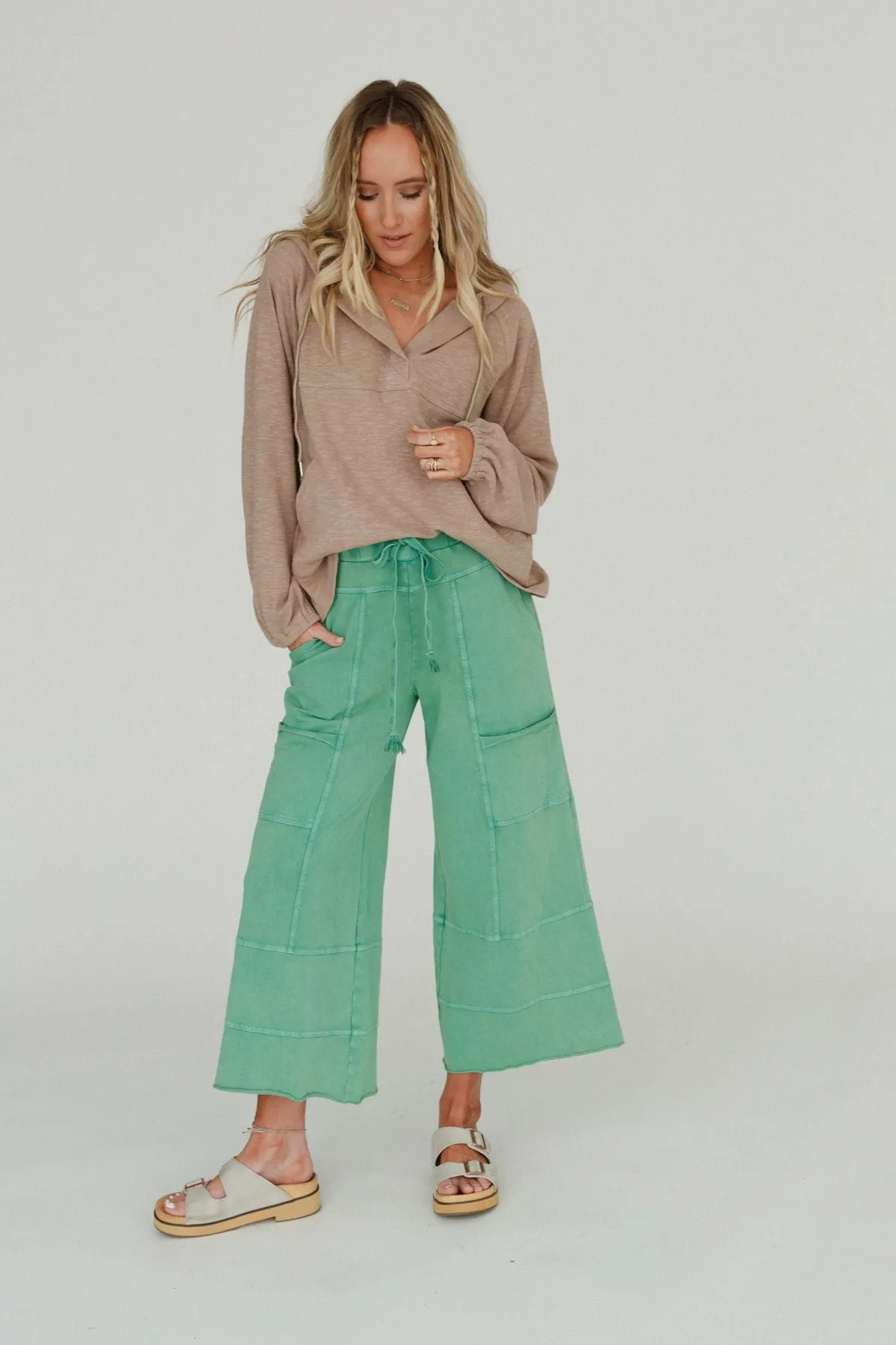 Lucky One Wide Leg Pant - Green